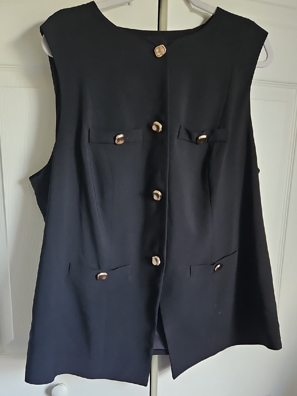 torrid Black Vest with Gold Square Button